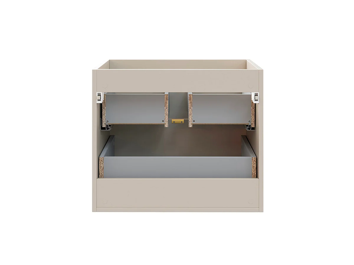 Meuble double vasque 120cm 2 niches Azel Cachemire et Bois