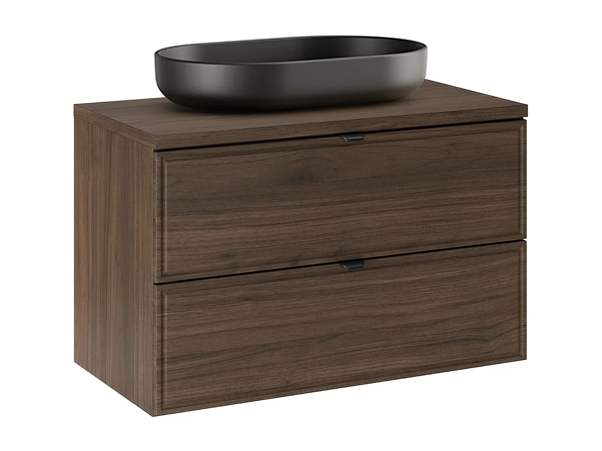 Meuble simple vasque 80cm Elias Bois foncé