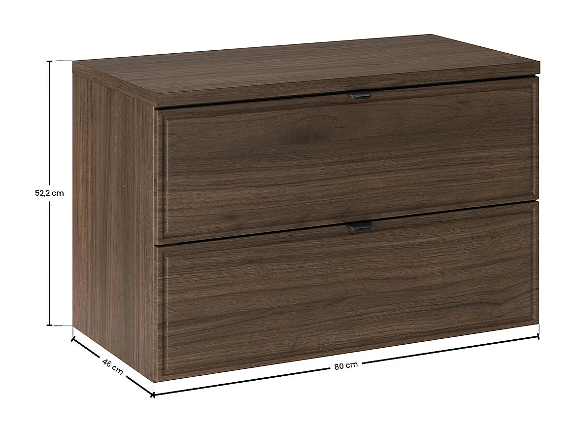 Meuble simple vasque 80cm Elias Bois foncé