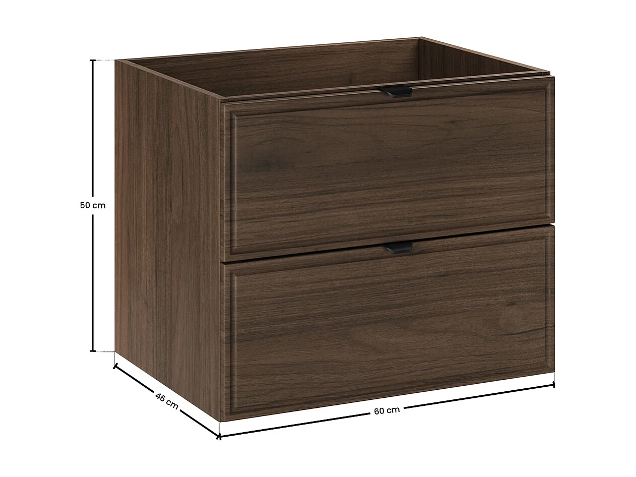 Mueble lavabo Elias 60cm Madera oscura - Lavabo negro