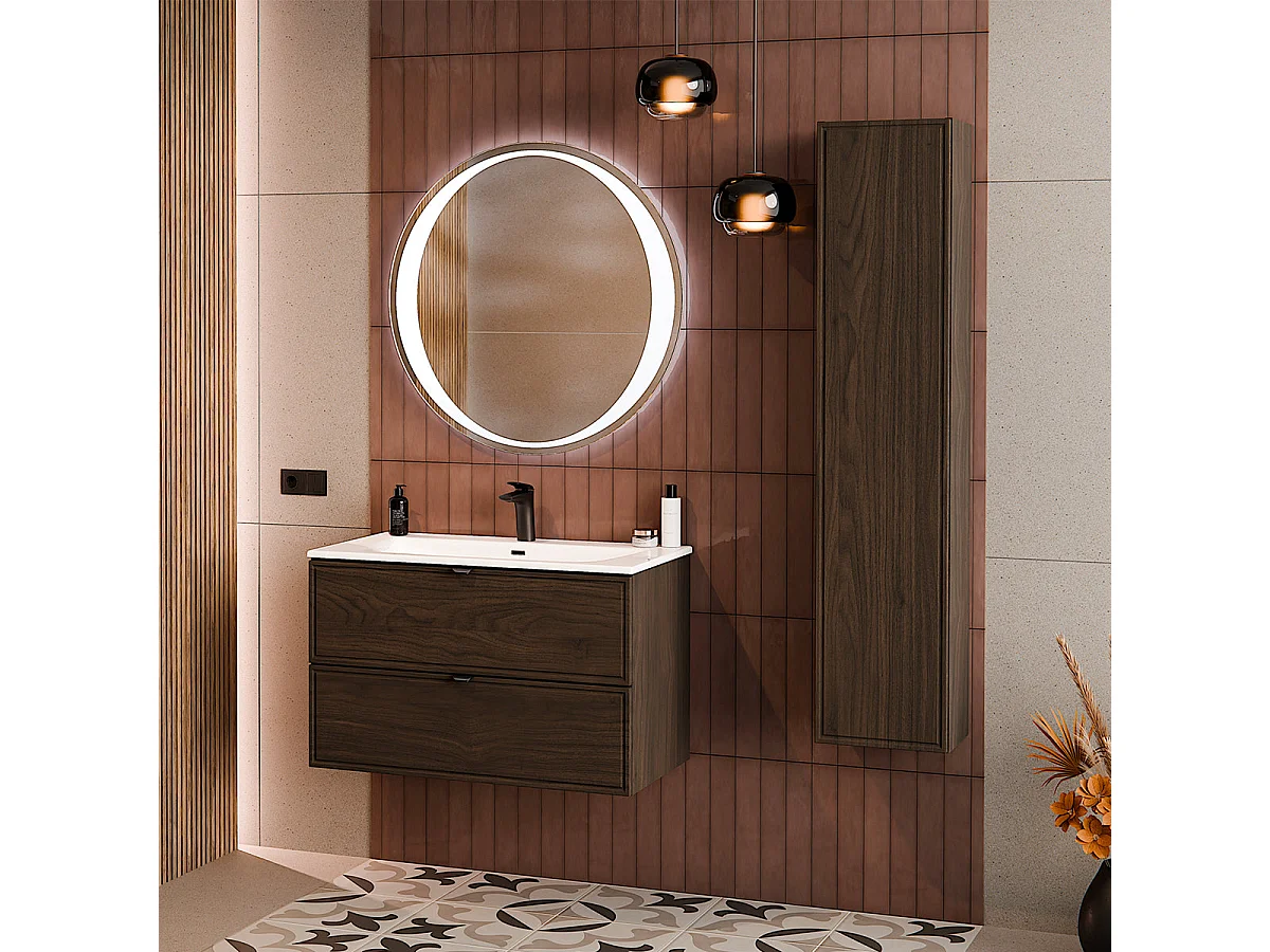 Mueble lavabo 80cm Elias Madera oscura