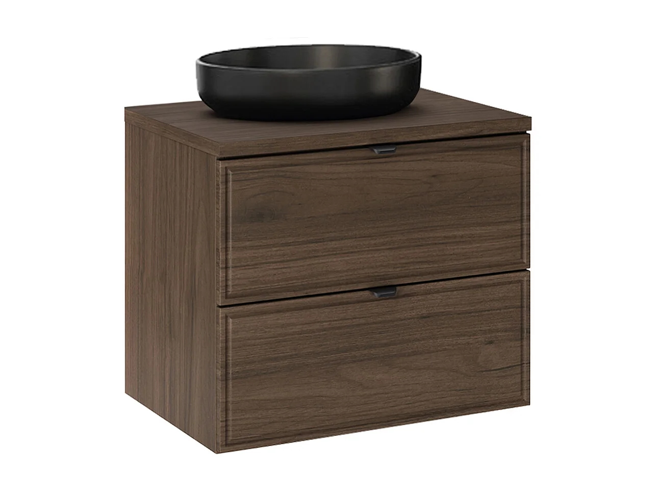 Meuble simple vasque 60cm Elias Bois foncé