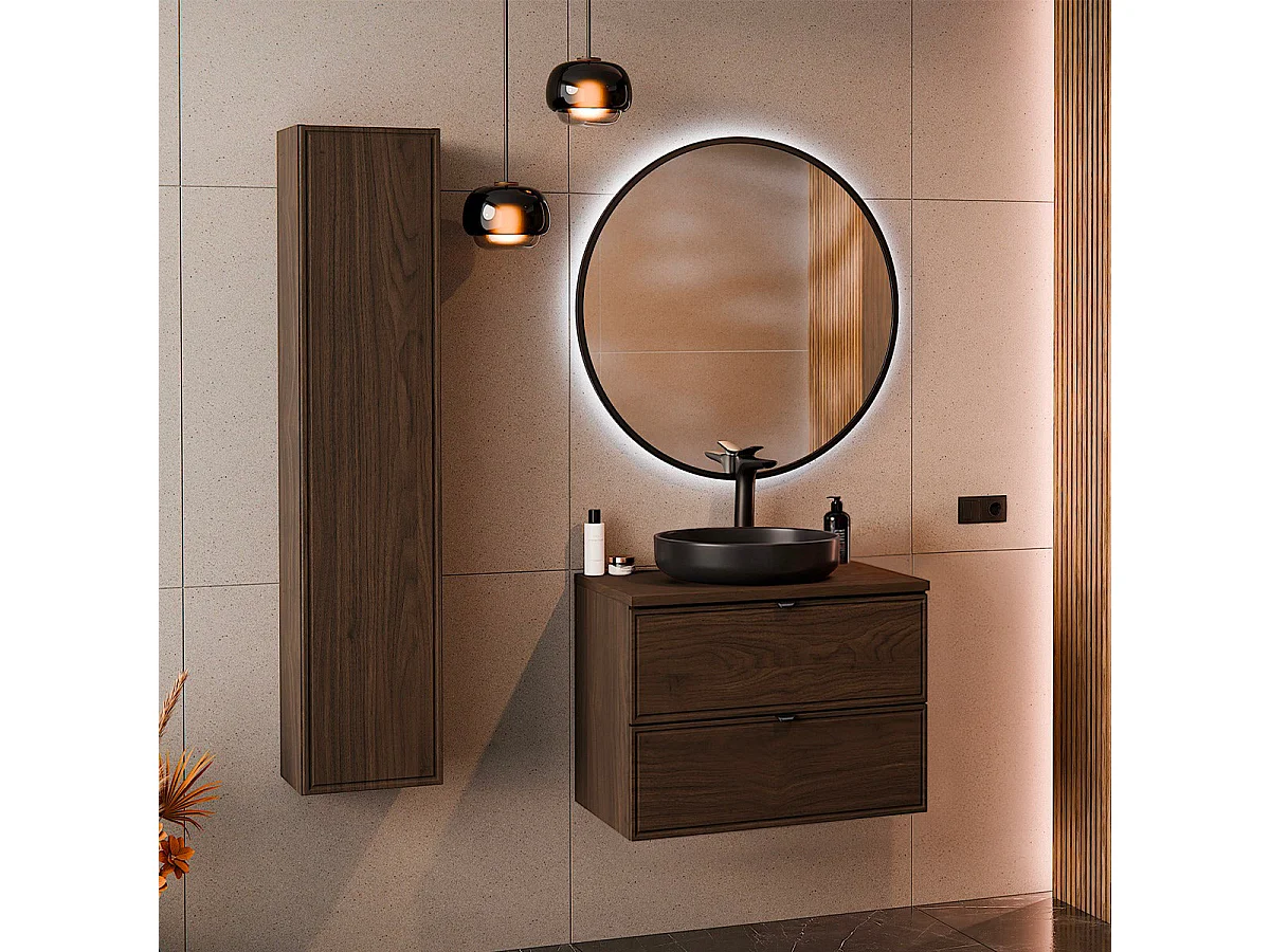 Mueble lavabo 60cm Elias Madera oscura