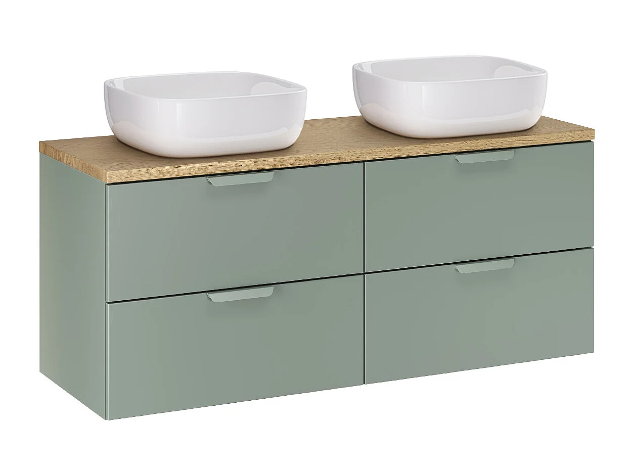 Mobile bagno doppio lavabo Oria verde 120cm