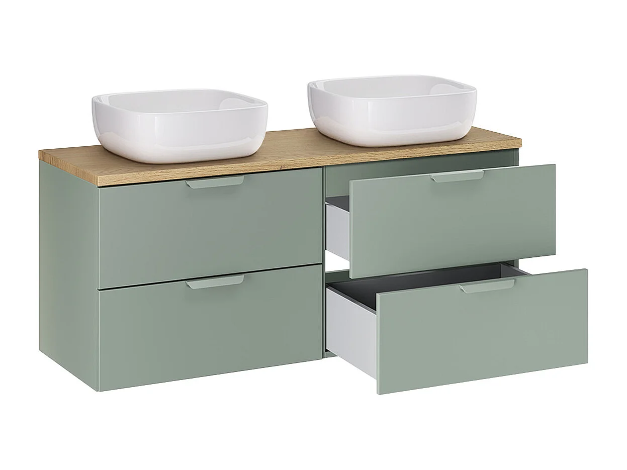 Mobile bagno doppio lavabo Oria verde 120cm