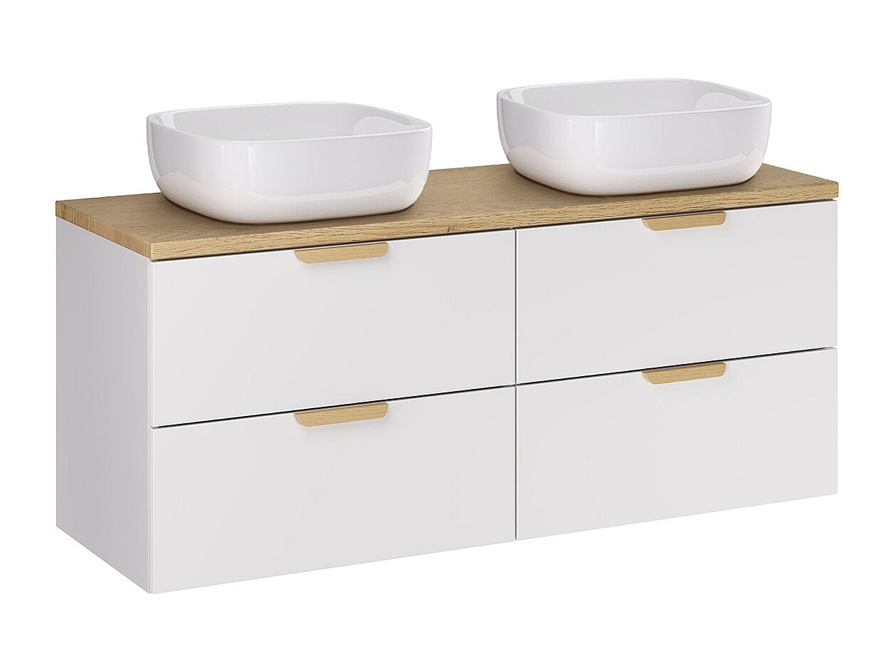 Meuble double vasque 120cm Oria Blanc mat