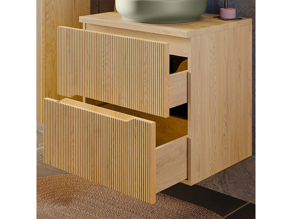 Meuble simple vasque 60cm Isaline Bois