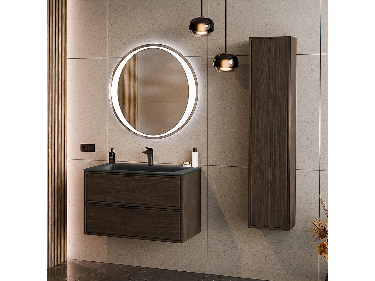 Mobile bagno con lavabo Elias marrone 80cm