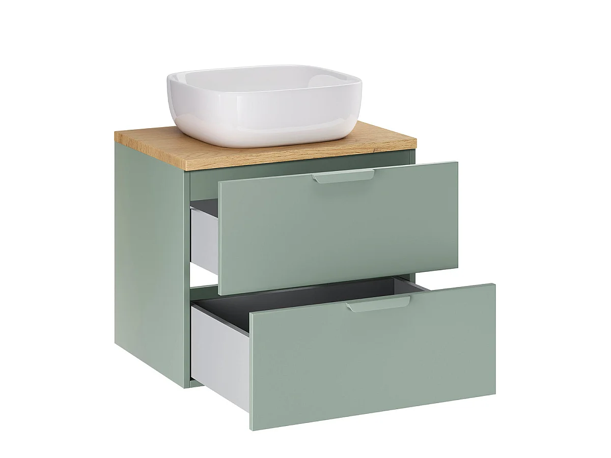 Meuble simple vasque 60cm Oria Vert mat