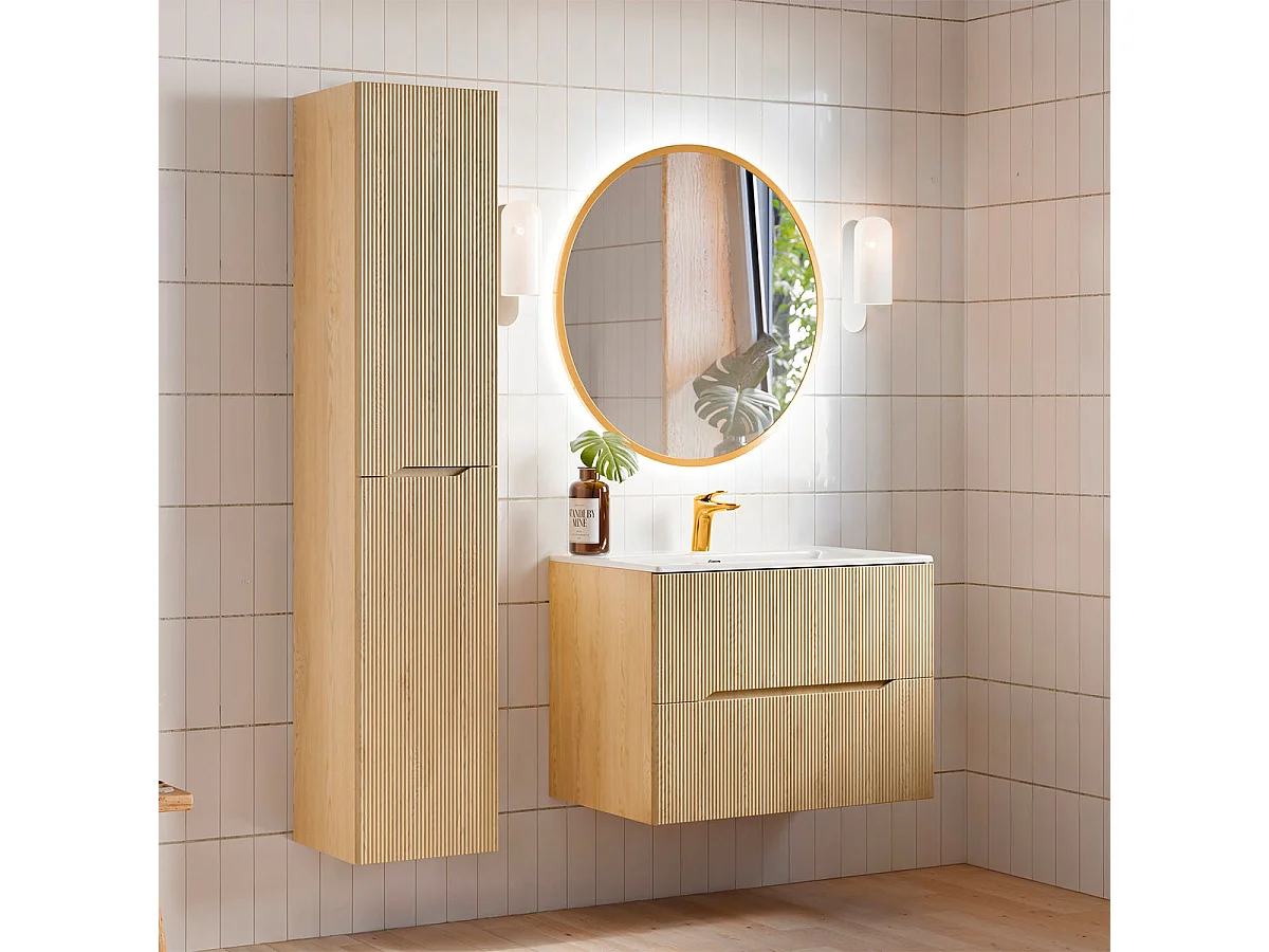 Einzelner Unterbauwaschtisch 80cm Isaline Holz