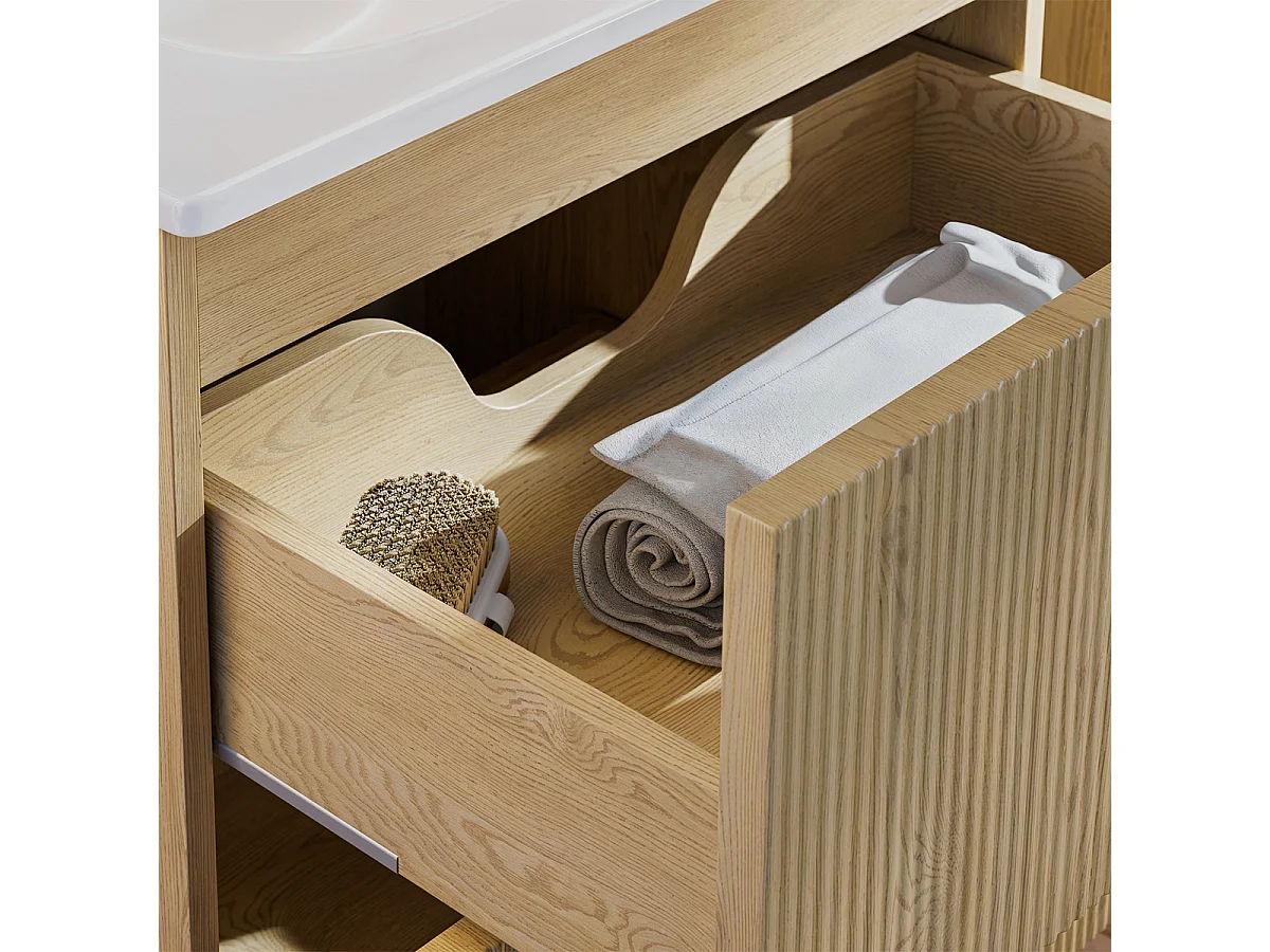 Meuble double vasque encastrée 120cm Isaline Bois