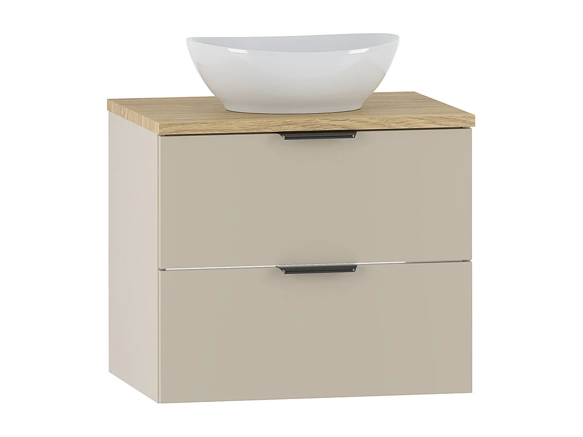 Meuble simple vasque 60cm Astrid Cachemire et bois
