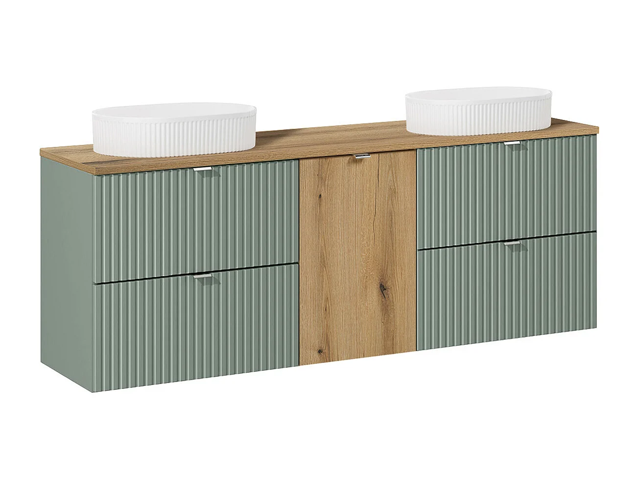 Mobile bagno doppio lavabo Jade verde 160cm