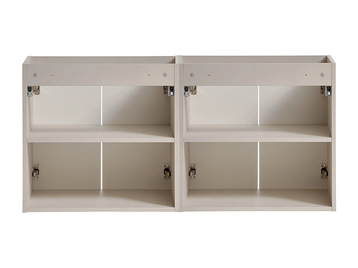 Meuble double vasque 120cm 4 portes Manoa Cachemire et Bois