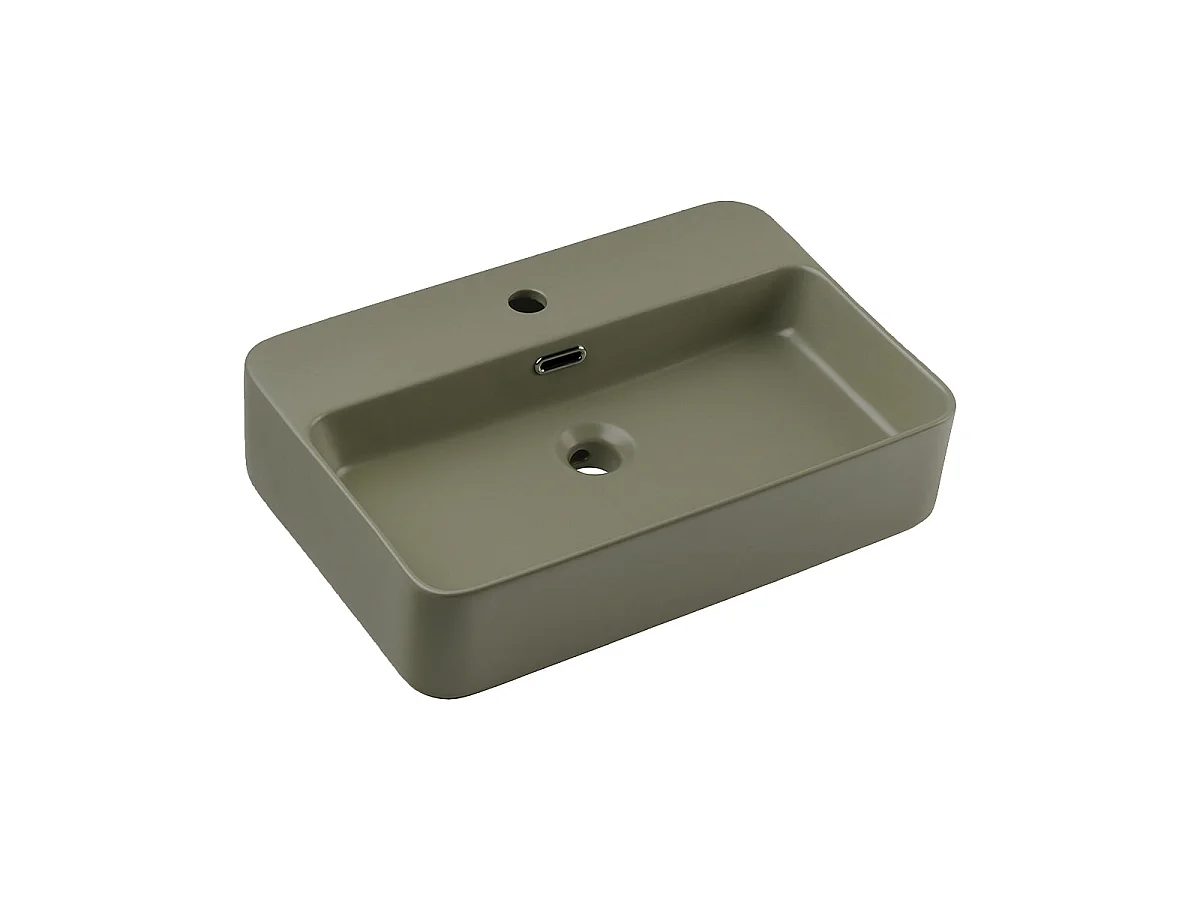 Ensemble de meubles Nordic Cremona 80 cm avec plan de toilette et vasque à poser verte