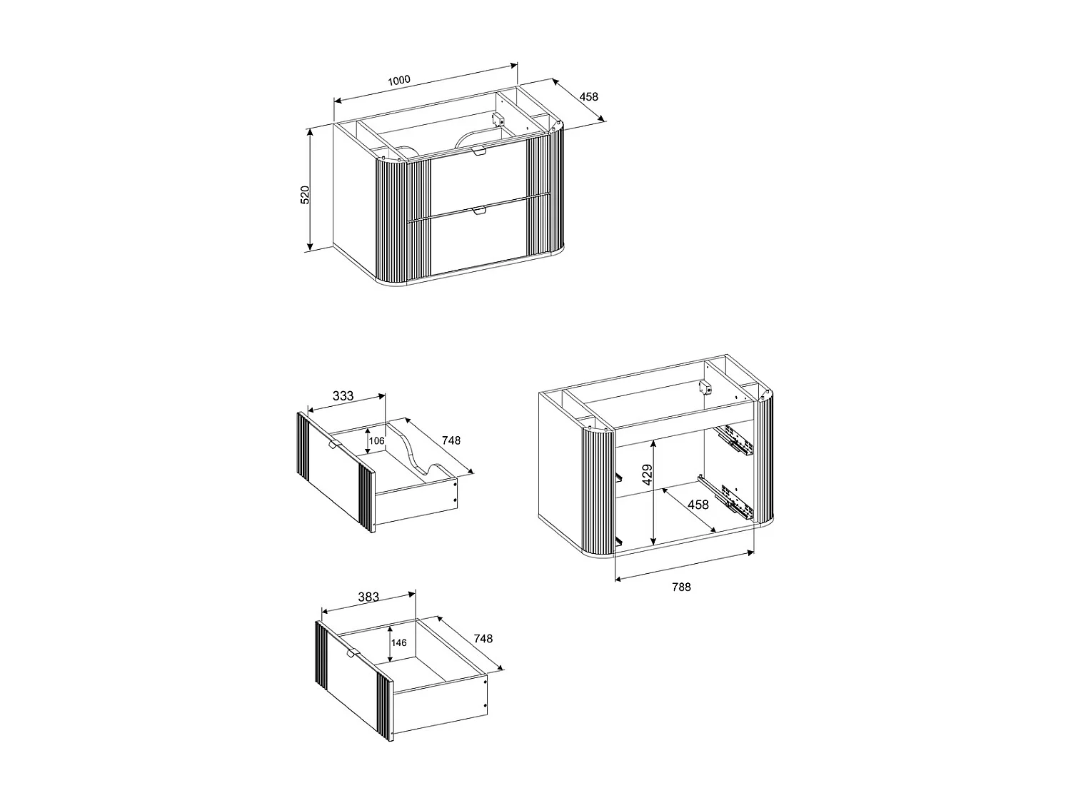 Mobile bagno con lavabo Mila rovere chiaro 100cm