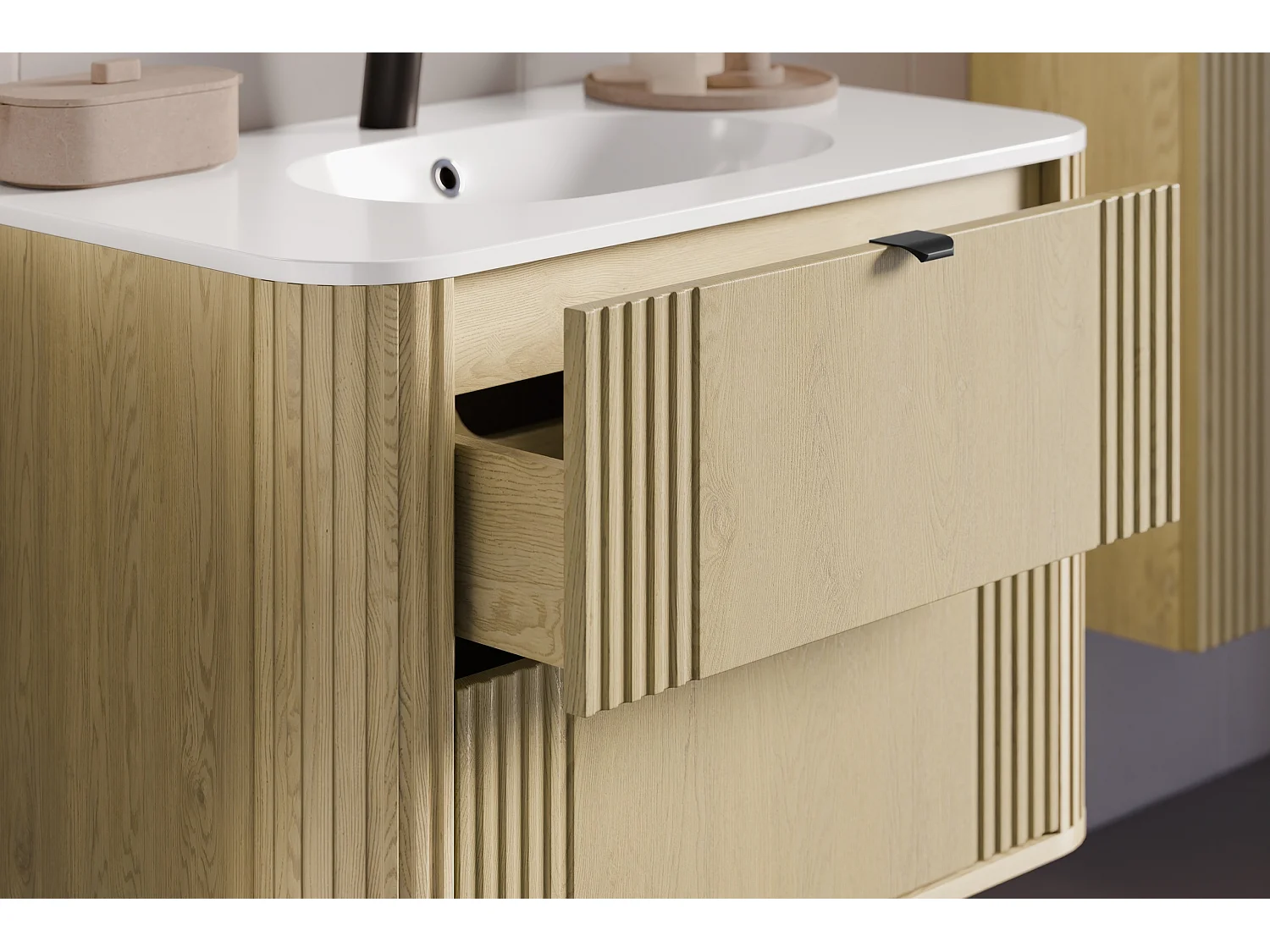Ensemble de meubles Ovalia Cremona 100cm avec lavabo Pure