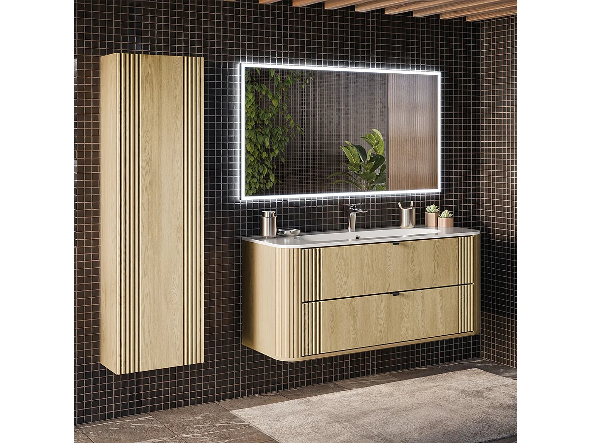 Mobile bagno con lavabo Mila rovere chiaro 120cm