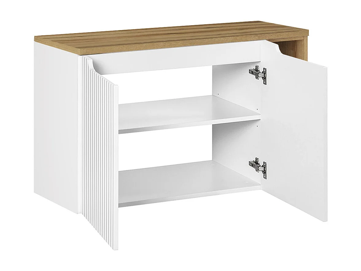 Mobile bagno con lavabo Riva bianco e marrone 100cm