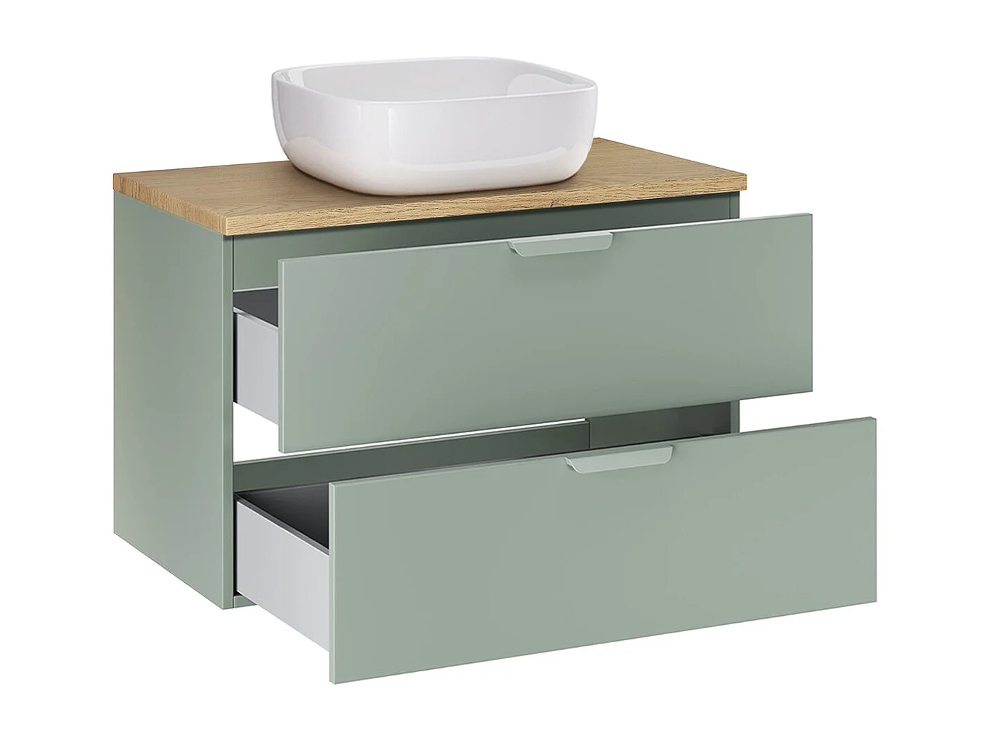 Meuble simple vasque 80cm Oria Vert mat