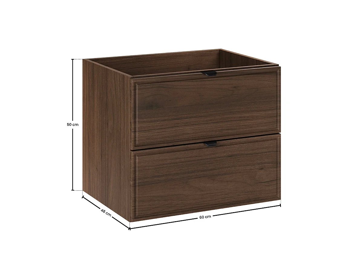 Enkele wastafel 60cm Elias Donker hout