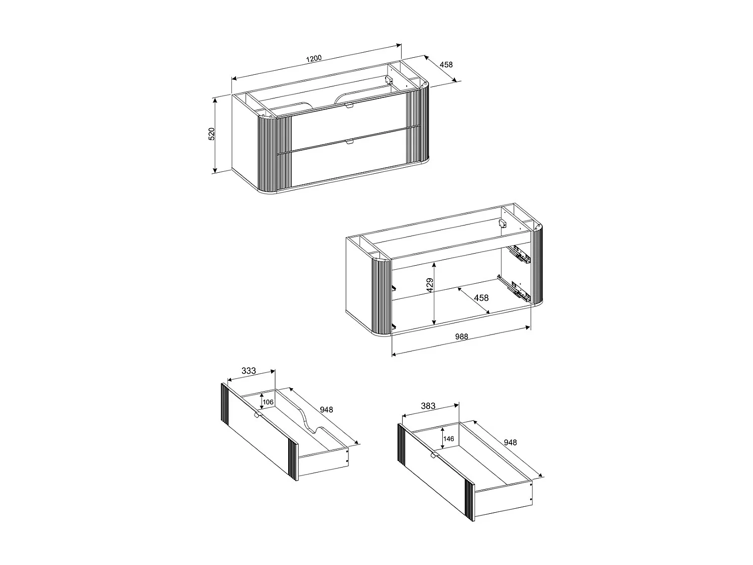 Mobile bagno con lavabo Mila rovere chiaro 120cm
