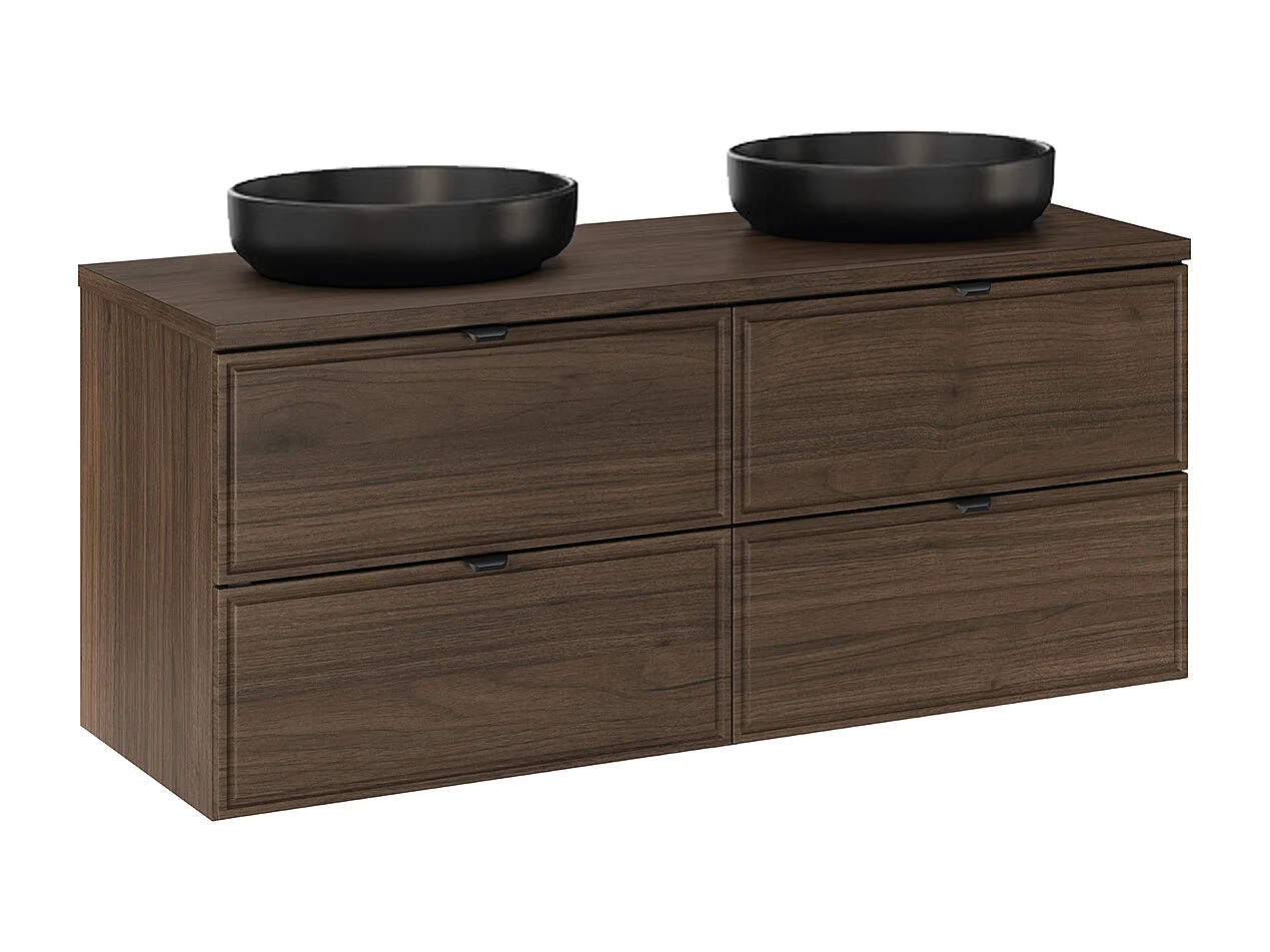 Mobile bagno doppio lavabo Elias marrone 120cm