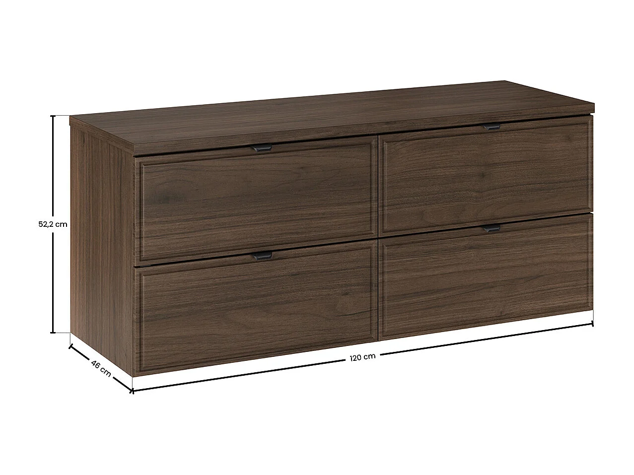 Mobile bagno doppio lavabo Elias marrone 120cm