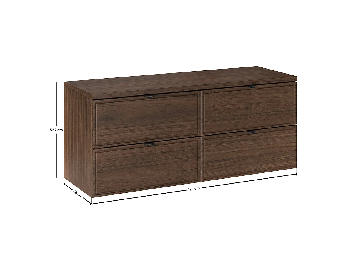 Double washbasin unit 120cm Elias Dark wood