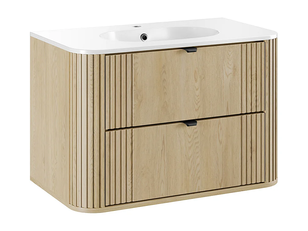 Mobile bagno con lavabo Mila rovere chiaro 80cm