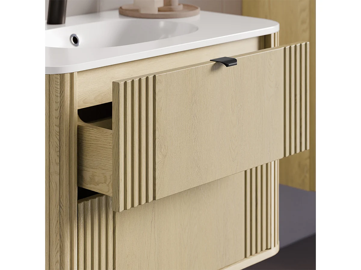 Mobile bagno con lavabo Mila rovere chiaro 80cm
