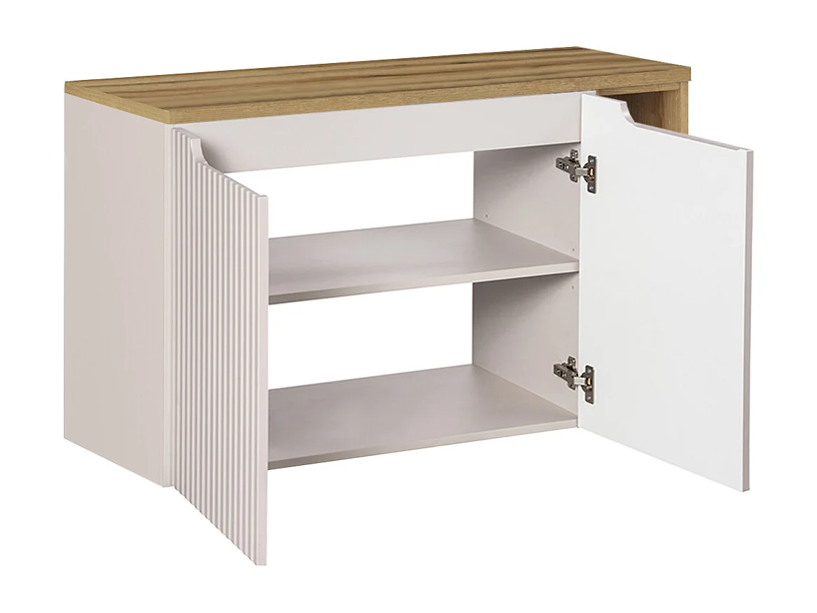 Mobile bagno con lavabo Riva cashmere e marrone 100cm