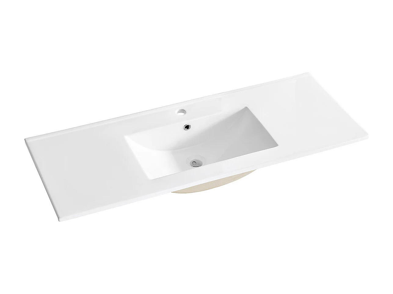 Meuble simple vasque encastrée 120cm 4 niches Oria Vert mat