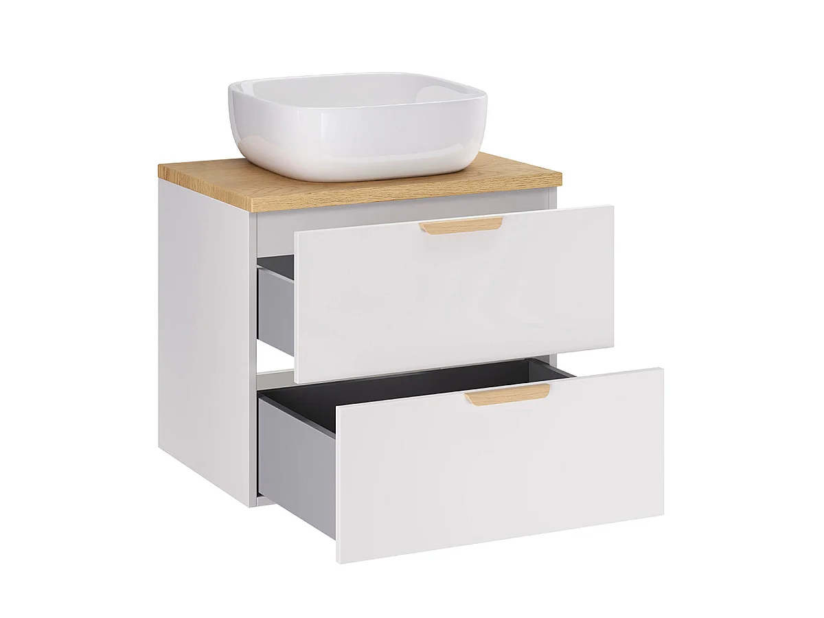 Meuble simple vasque 60cm Oria Blanc mat