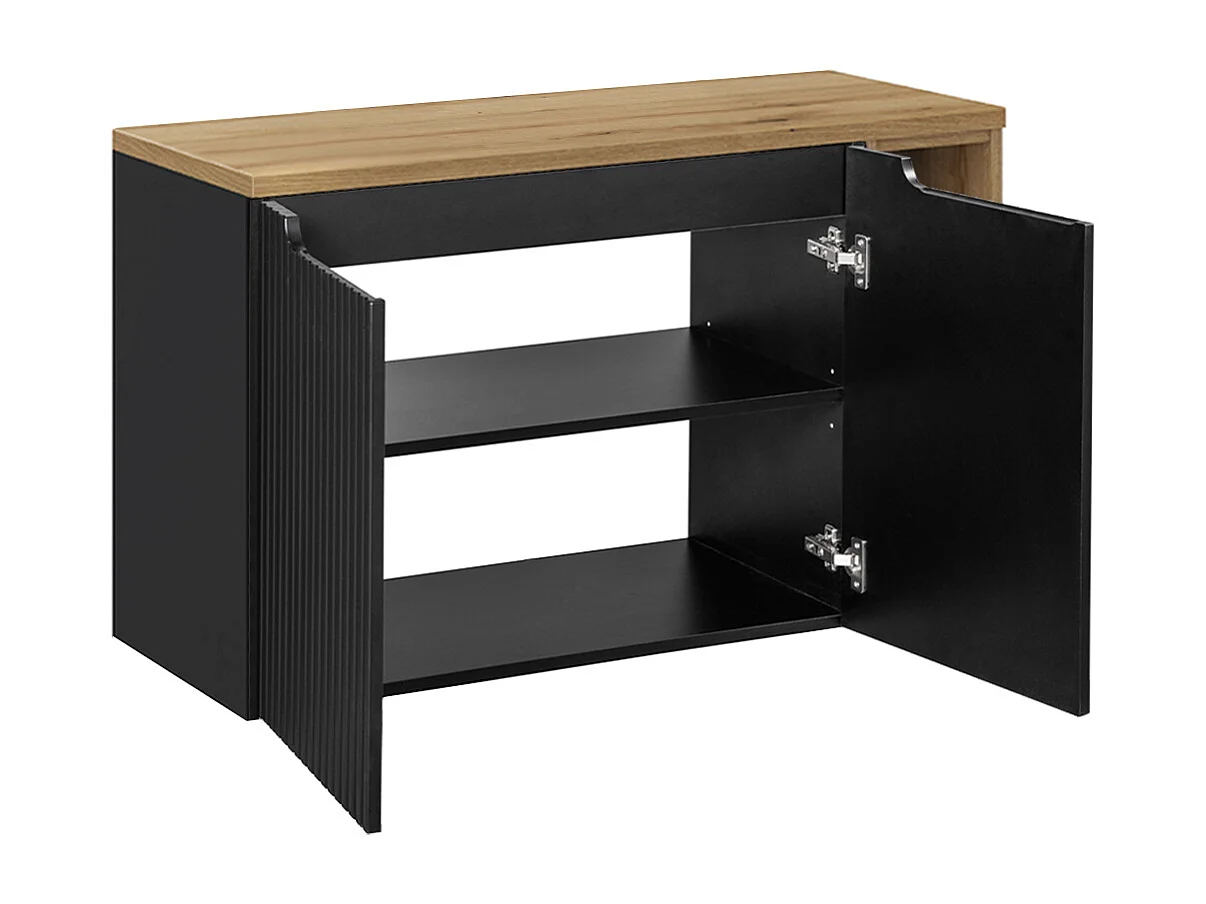 Mobile bagno con lavabo Riva nero e marrone 100cm