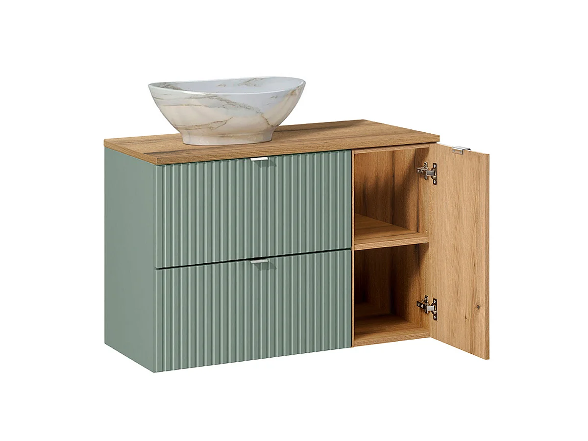 Meuble simple vasque 90cm Jade Vert og Bois