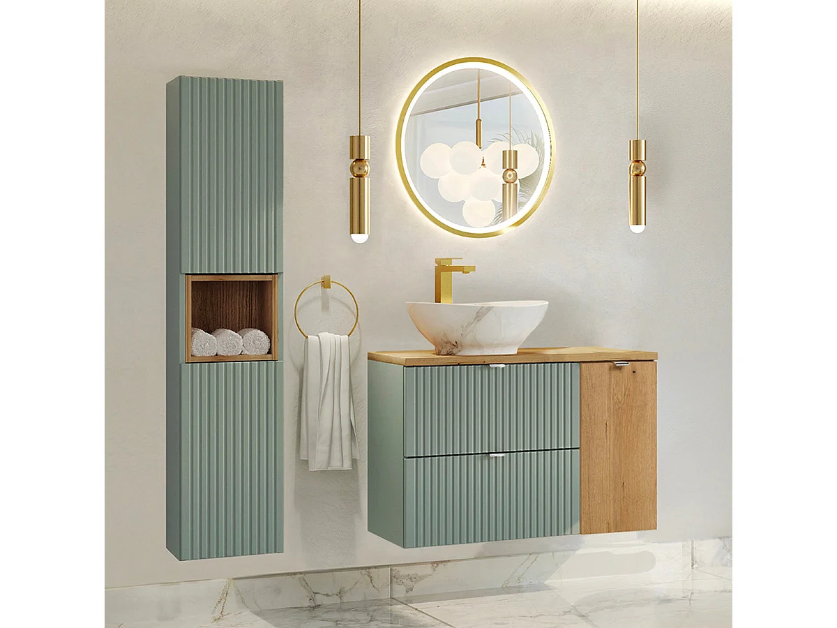 Meuble simple vasque 90cm Jade Vert og Bois