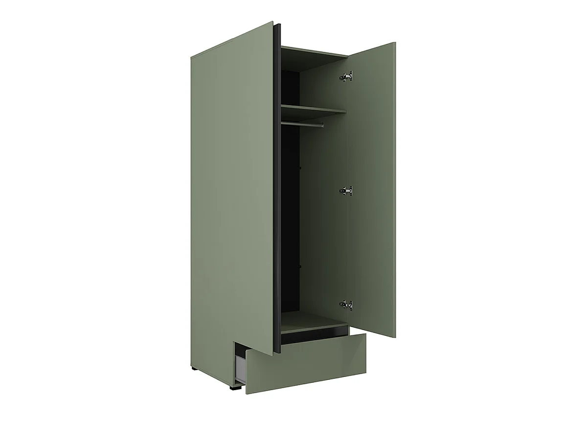 2-door 1-drawer wardrobe Lilia Green