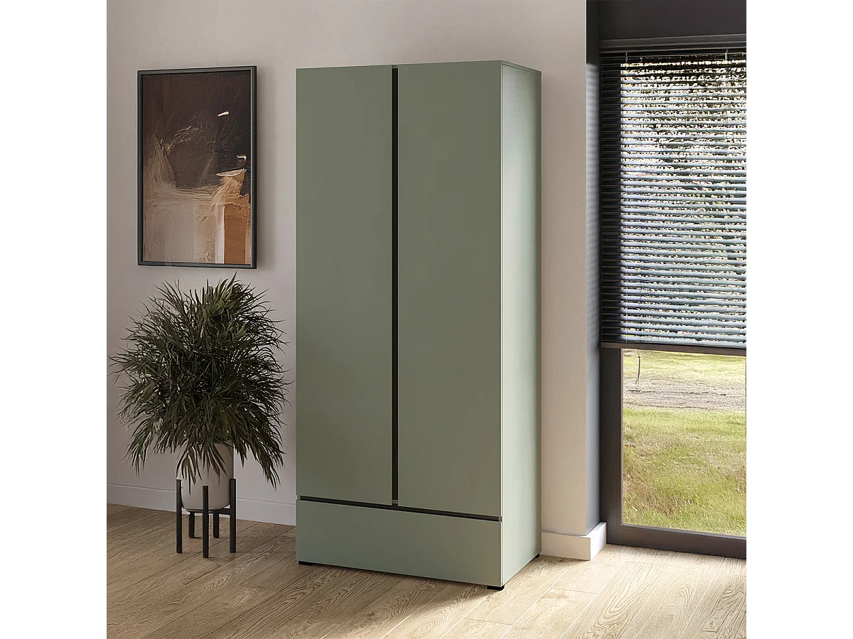 2-door 1-drawer wardrobe Lilia Green