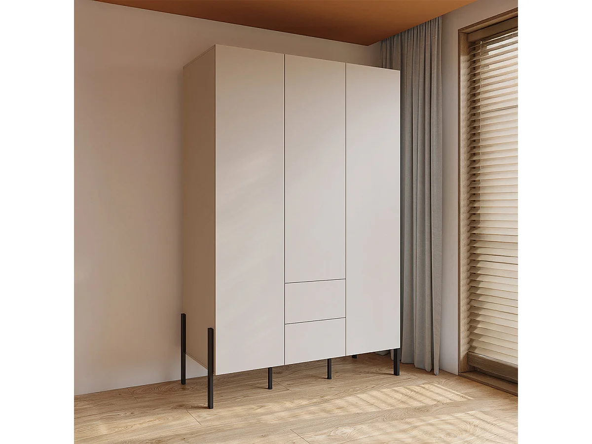 Armadio 3 ante 2 cassetti Bérénice cachemire 210cm