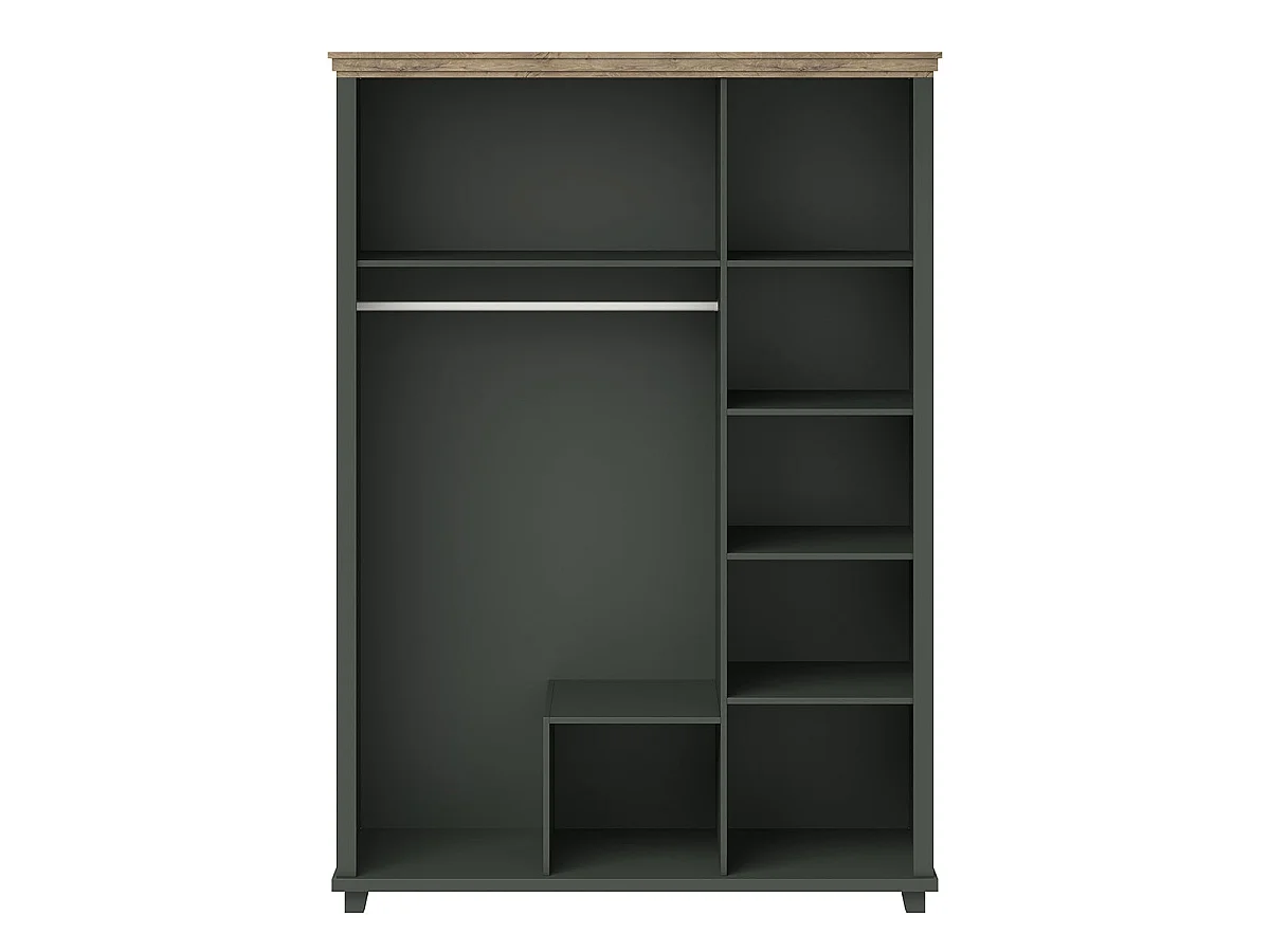 Armoire 3 portes Martin Vert et Bois
