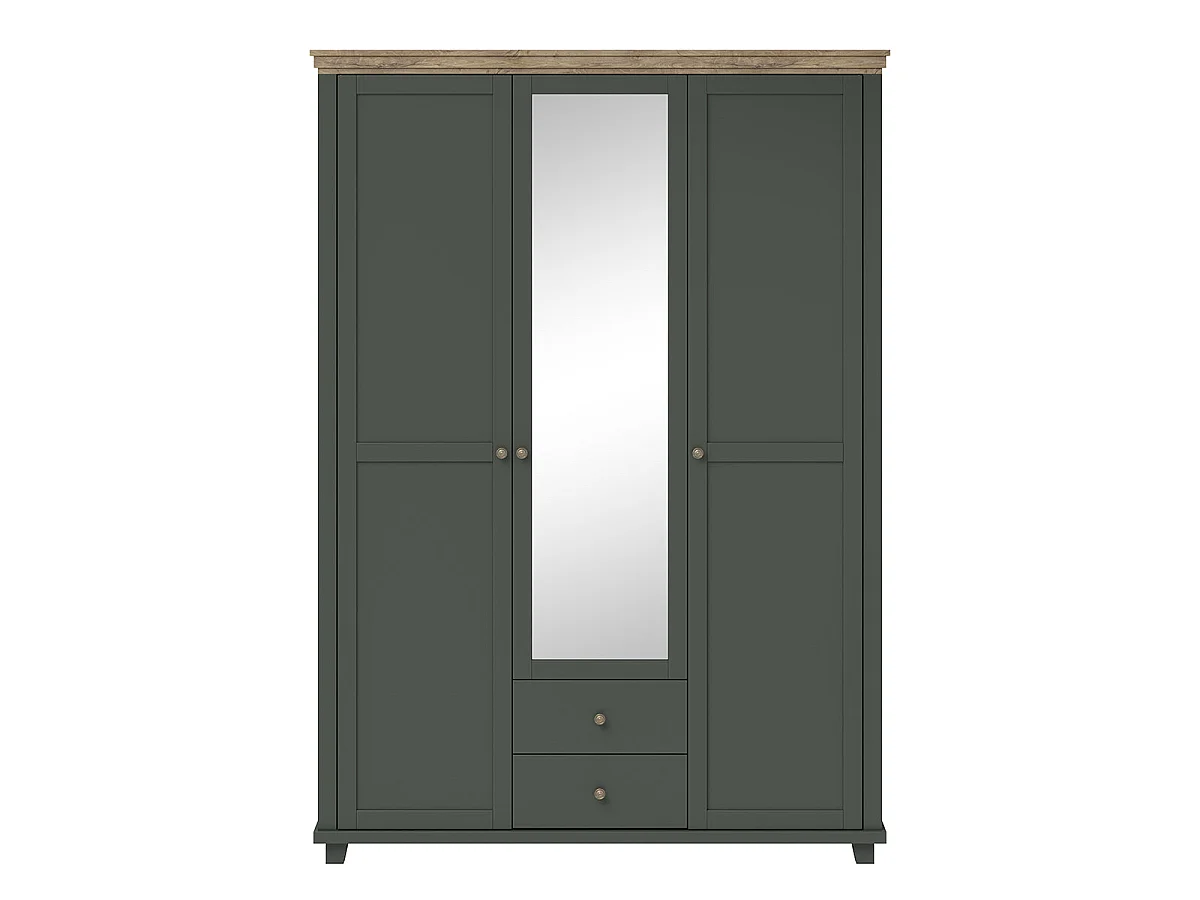 Armoire 3 portes Martin Vert et Bois