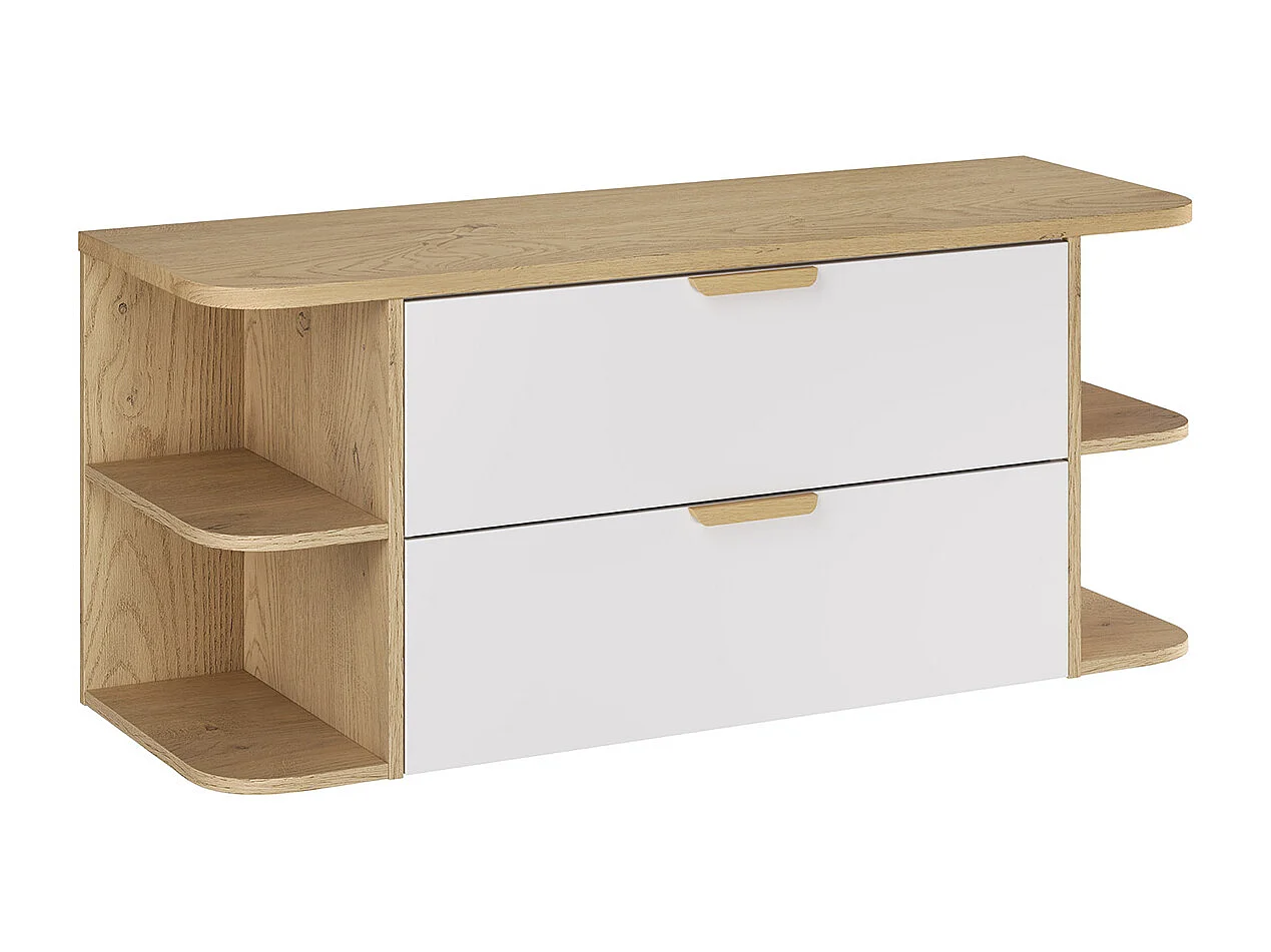 Oria mat hvid 120 cm afrundede nicher underskab