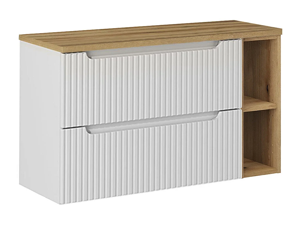 Mobile bagno senza lavabo Riva bianco e marrone 100cm