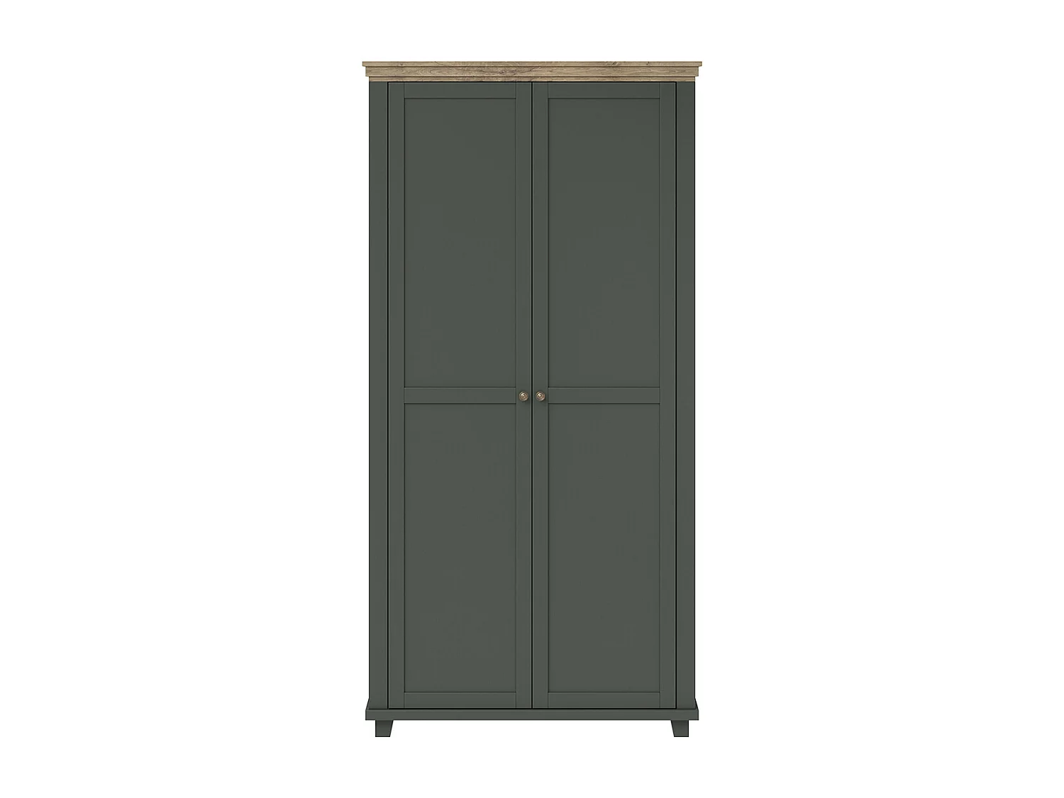 2-türiger Kleiderschrank Martin Grün und Holz