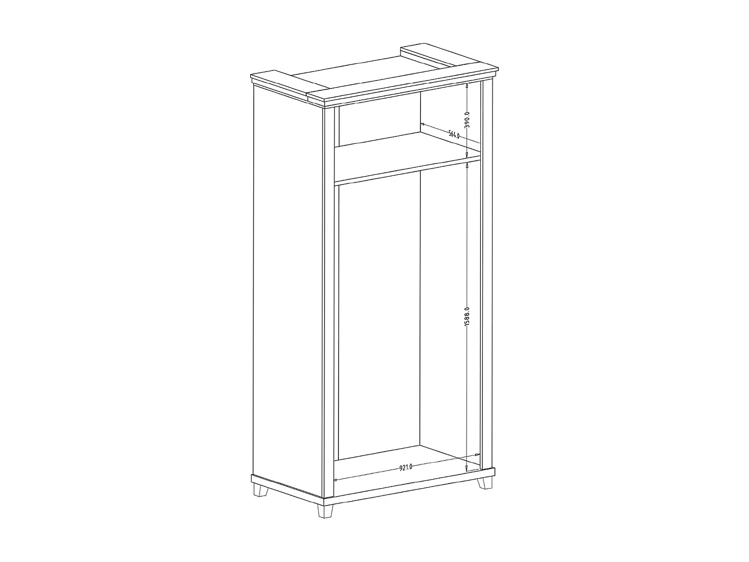 2-türiger Kleiderschrank Martin Grün und Holz