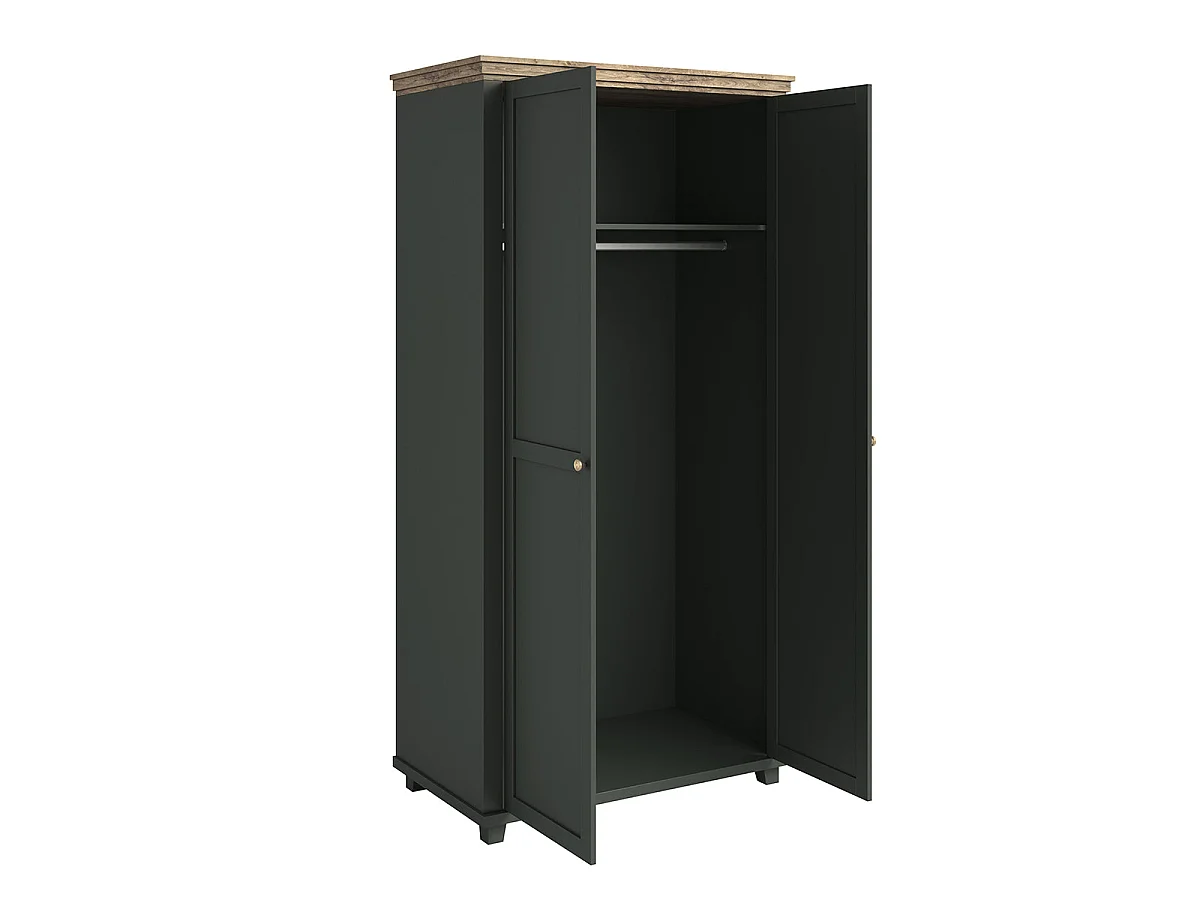 Armoire 2 portes Martin Vert et Bois