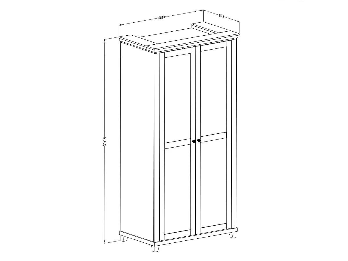 Armoire 2 portes Martin Vert et Bois
