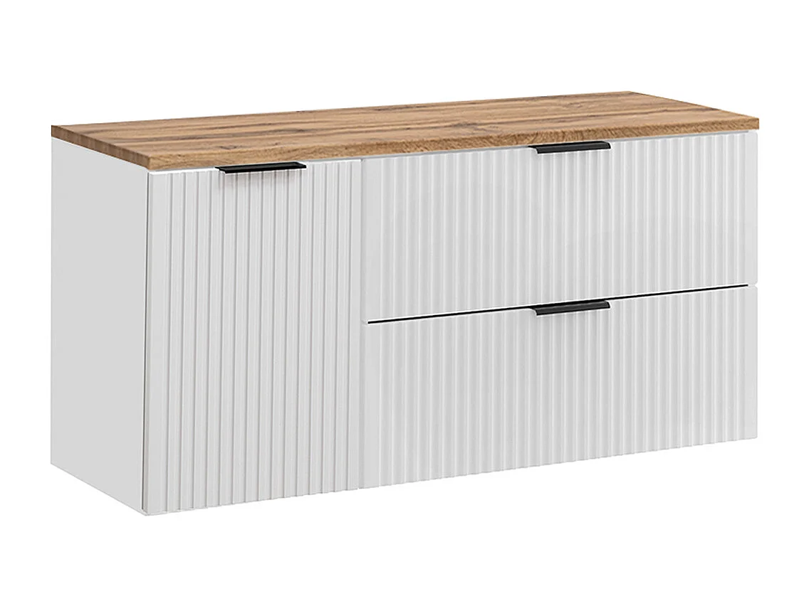 Underskab 120 cm vasketøjskurv Adriel Hvid