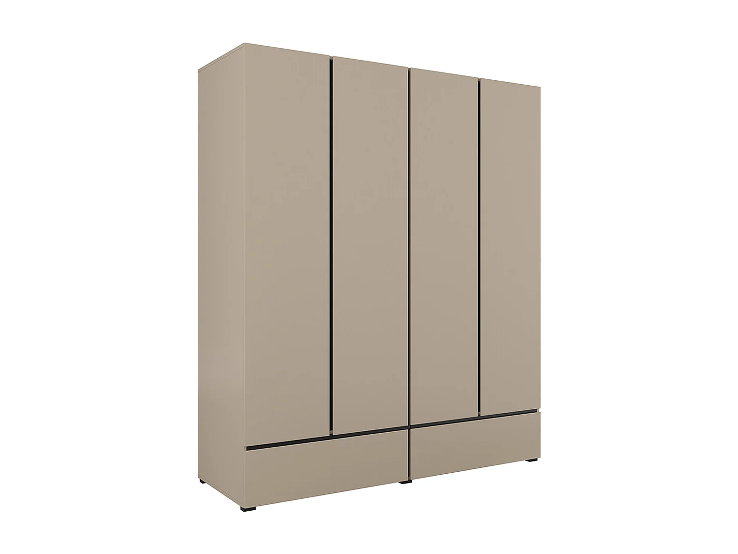 Schrank 4 Türen 2 Schubladen Lilia Taupe
